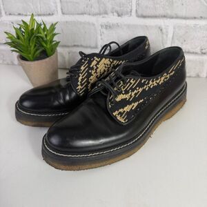 Etro Milano Leather Chunky Derby Loafers Size 37 Made in Italy